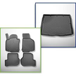 Ensemble: tapis de voiture en TPE + tapis de coffre pour Volkswagen Golf VI Hayon (09.2008-09.2012) - Aristar - Cool liner - avec roue de secours taille normale et/ou entraînement 4 roues (4 Motion)