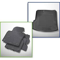 Ensemble: tapis de voiture en caoutchouc geyer&hosaja + tapis de coffre aristar pour Volkswagen Jetta V Berline (08.2005-2010) - Standard - sans cavité droite