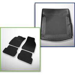 Ensemble: tapis feutre + tapis de coffre pour Audi A6 C6 (2004-2006) 4 porte - Standard - aussi pour la version Quattro