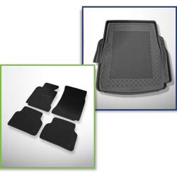 Ensemble: tapis feutre + tapis de coffre pour BMW 5 E39 (1998-06.2003) 4 porte - Standard - avec navigation et audio