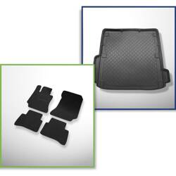 Ensemble: tapis feutre + tapis de coffre pour Mercedes-Benz Classe E W212 (2009-10.2016) 5 porte - Guardliner - pour tous les modèles (cavités éventuellement à couper)