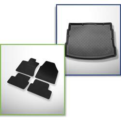 Ensemble: tapis feutre + tapis de coffre pour Nissan Qashqai I (02.2007-2013) 5 porte - Guardliner