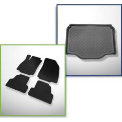 Ensemble: tapis feutre + tapis de coffre pour Opel Mokka (09.2012-06.2019) 5 porte - Guardliner - aussi pour la version Allroad