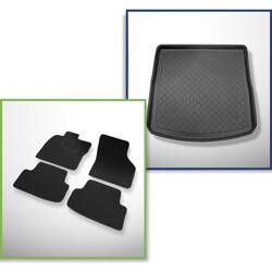 Ensemble: tapis feutre + tapis de coffre pour Seat Leon III 5F (01.2014-03.2020) 5 porte - Guardliner