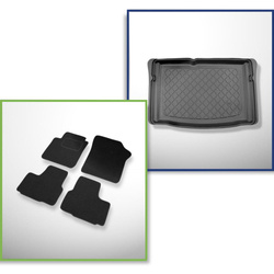 Ensemble: tapis feutre + tapis de coffre pour Seat Mii I (12.2012-2019) 3 porte, 5 porte - Guardliner - coffre inférieur