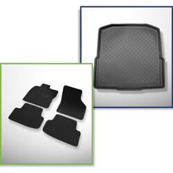 Ensemble: tapis feutre + tapis de coffre pour Skoda Octavia III 5E (05.2013-2019) 5 porte - Guardliner - coffre inférieur (sans plancher multi-fonctions)