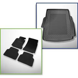 Ensemble: tapis velours + tapis de coffre pour BMW 5 E39 (1998-06.2003) 4 porte - Standard - avec navigation et audio