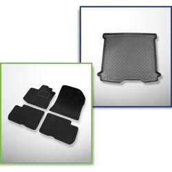 Ensemble: tapis velours + tapis de coffre pour Dacia Dokker (11.2012-09.2021) 5 porte - Guardliner - 5 places