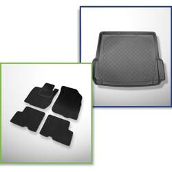 Ensemble: tapis velours + tapis de coffre pour Dacia Duster I (2010-12.2017) 5 porte - Guardliner - 4 roues motrices