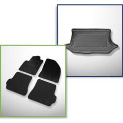 Ensemble: tapis velours + tapis de coffre pour Ford Fiesta V (2002-09.2008) 3 porte, 5 porte - Standard