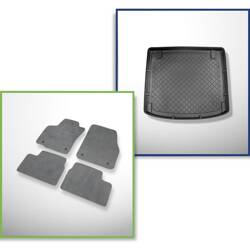 Ensemble: tapis velours + tapis de coffre pour Opel Astra H (2004-08.2010) 5 porte - Guardliner