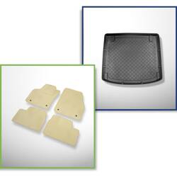 Ensemble: tapis velours + tapis de coffre pour Opel Astra H (2004-08.2010) 5 porte - Guardliner