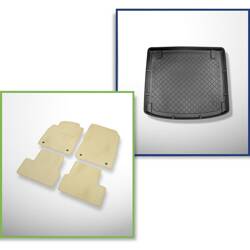 Ensemble: tapis velours + tapis de coffre pour Opel Astra J (08.2010-12.2014) 5 porte - Guardliner