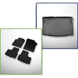 Ensemble: tapis velours + tapis de coffre pour Skoda Citigo I (10.2011-2019) 3 porte, 5 porte - Guardliner - coffre inférieur; non pour Skoda Citigo-e IV