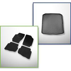 Ensemble: tapis velours + tapis de coffre pour Skoda Fabia I 6Y (2000-2007) 5 porte - Guardliner