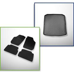 Ensemble: tapis velours + tapis de coffre pour Skoda Fabia II 5J (2007-12.2014) 5 porte - Guardliner