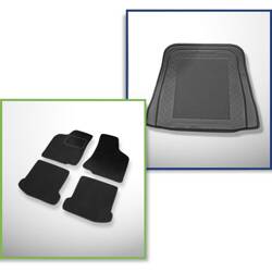 Ensemble: tapis velours + tapis de coffre pour Volkswagen Polo III 6N (1995-2001) 4 porte - Standard