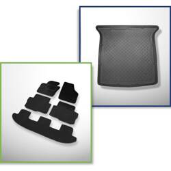 Ensemble: tapis velours + tapis de coffre pour Volkswagen Sharan II (09.2010-....) 5 porte - Guardliner - 5 places