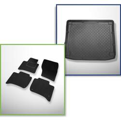 Ensemble: tapis velours + tapis de coffre pour Volkswagen Touareg II (02.2010-03.2018) 5 porte - Guardliner