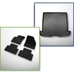 Ensemble: tapis velours + tapis de coffre pour Volvo V50 I (2004-05.2012) 5 porte - Guardliner