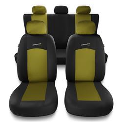 Housses de siège universelles pour Renault Modus (2004-2012) - housse siege voiture universelles - couverture siege - jaune - Auto-Dekor - Sport Line