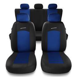 Housses de siège universelles pour Seat Leon I, II, III (1999-2019) - housse siege voiture universelles - couverture siege - bleu - Auto-Dekor - Sport Line