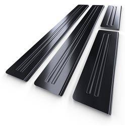 Protections de seuils de portes en acier pour Chrysler Cirrus Berline (4 portes) - (1995-2000) - Croni - 2 Line - noir (surface poncée)