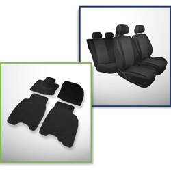 Set: tapis feutre (3 portes, 5 portes) + housses de siege confectionnees sur mesure pour Honda Civic VIII Coupé, Hayon, Berline (2006-2011) – Practic