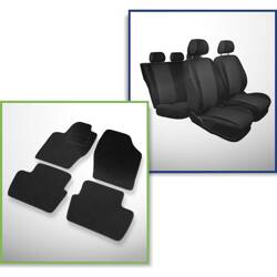 Set: tapis feutre + housses de siege confectionnees sur mesure pour Citroen C4 Hayon, Berline (2004-2010) – Practic