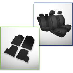 Set: tapis feutre + housses de siege confectionnees sur mesure pour Peugeot 206 Hayon, Cabriolet, Berline, SW (1998-2012) – Practic