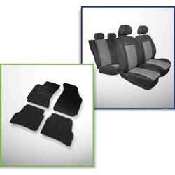 Set: tapis velours + housses de siege confectionnees sur mesure pour Volkswagen Passat B5 SW (1996-2005) – Elegance P-2