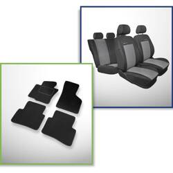 Set: tapis velours + housses de siege confectionnees sur mesure pour Volkswagen Passat B6 Berline (2005-2010) – Elegance P-2