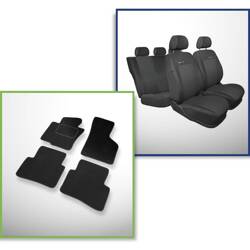 Set: tapis velours + housses de siege confectionnees sur mesure pour Volkswagen Passat B6 Berline (2005-2010) – Elegance P-3