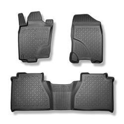 Tapis de sol en TPE pour Nissan Navara NP300 Pick-Up (01.2016-2022) - tapis de voiture - noir - Aristar - Guardliner - crochets de fixation sur le plancher