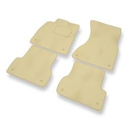 Tapis de sol velours pour Audi A7 I 4G (2010-2017) - Premium tapis de voiture - beige - DGS Autodywan