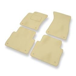 Tapis de sol velours pour Audi A8 II D3 (version longue) (2002-2010) - Premium tapis de voiture - beige - DGS Autodywan