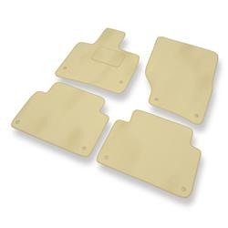 Tapis de sol velours pour Audi Q7 I (2005-2015) - Premium tapis de voiture - beige - DGS Autodywan