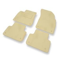 Tapis de sol velours pour Audi Q7 II (2015-....) - Premium tapis de voiture - beige - DGS Autodywan