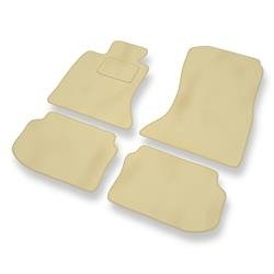 Tapis de sol velours pour BMW 5 F10, F11 (2010-2013) - Premium tapis de voiture - beige - DGS Autodywan