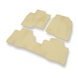 Tapis de sol velours pour Chevrolet Captiva II (2011-....) - Premium tapis de voiture - beige - DGS Autodywan