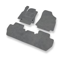 Tapis de sol velours pour Citroen Berlingo II (2008-2018) - Premium tapis de voiture - gris - DGS Autodywan