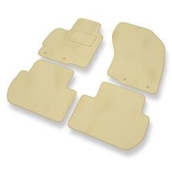 Tapis de sol velours pour Citroen C-Crosser (2007-2012) - Premium tapis de voiture - beige - DGS Autodywan