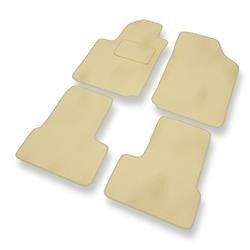 Tapis de sol velours pour Citroen C3 I (2002-2009) - Premium tapis de voiture - beige - DGS Autodywan