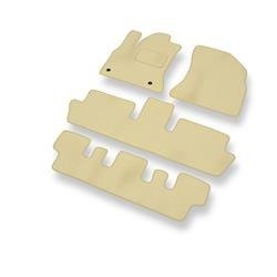 Tapis de sol velours pour Citroen C4 Picasso I (2007-2013) - Premium tapis de voiture - beige - DGS Autodywan