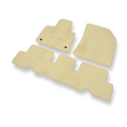 Tapis de sol velours pour Citroen C4 Picasso II (2013-2018) - Premium tapis de voiture - beige - DGS Autodywan