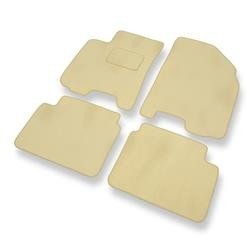 Tapis de sol velours pour Daewoo Kalos (2002-2011) - Premium tapis de voiture - beige - DGS Autodywan