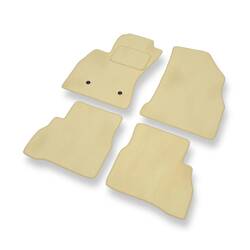 Tapis de sol velours pour Fiat Doblo II (2010-2022) - Premium tapis de voiture - beige - DGS Autodywan