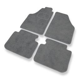 Tapis de sol velours pour Fiat Idea (2003-2012) - Premium tapis de voiture - gris - DGS Autodywan