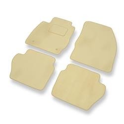 Tapis de sol velours pour Ford Fiesta VI (2008-2012) - Premium tapis de voiture - beige - DGS Autodywan