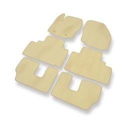 Tapis de sol velours pour Ford Galaxy III (2006-2015) - Premium tapis de voiture - beige - DGS Autodywan